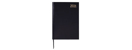 CUMBERLAND A5 BLACK CASEBOUND DIARY 2026 - WEEK TO VIEW PLANNER