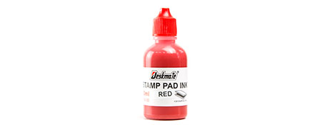 DESKMATE RED STAMP PAD REFILL INK 30ML - KEEP YOUR STAMPS FRESH
