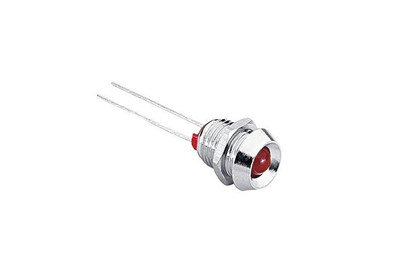 GENERIC COMPONENT 5MM RED LED INDICATOR LIGHT WITH CHROME BEZEL
