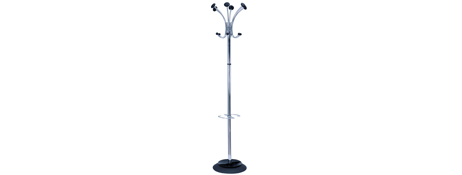 UNSPECIFIED MANUFACTURER CLASSIC CHROME COAT STAND WITH UMBRELLA HOLDER