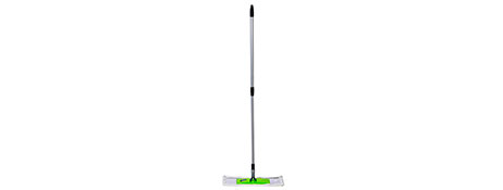 CLEANLINK WHITE & GREEN MICROFIBRE FLAT MOP WITH TELESCOPIC HANDLE