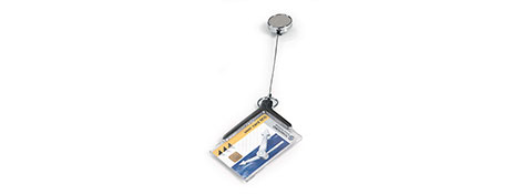 DURAPRINT (IMPLIED BY TEMPLATE LINK) CLEAR ACRYLIC ID CARD HOLDER WITH CHROME REEL
