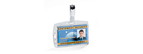UNSPECIFIED MANUFACTURER CLEAR SECURITY PASS HOLDER WITH ROTATING CLIP (BOX OF 25)