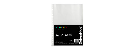 COLOURHIDE A4 CLEAR REFILL SHEETS - 10 PACK FOR DISPLAY BOOKS