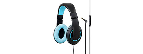 KENSINGTON COMFORTABLE BLUE OVER-EAR STEREO HEADPHONES WITH MIC