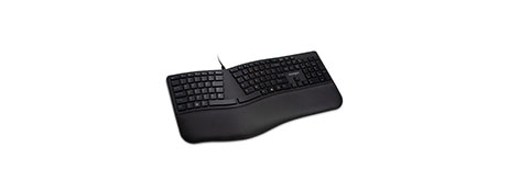 PRO FIT ERGONOMIC WIRED KEYBOARD WITH WRIST REST - BLACK