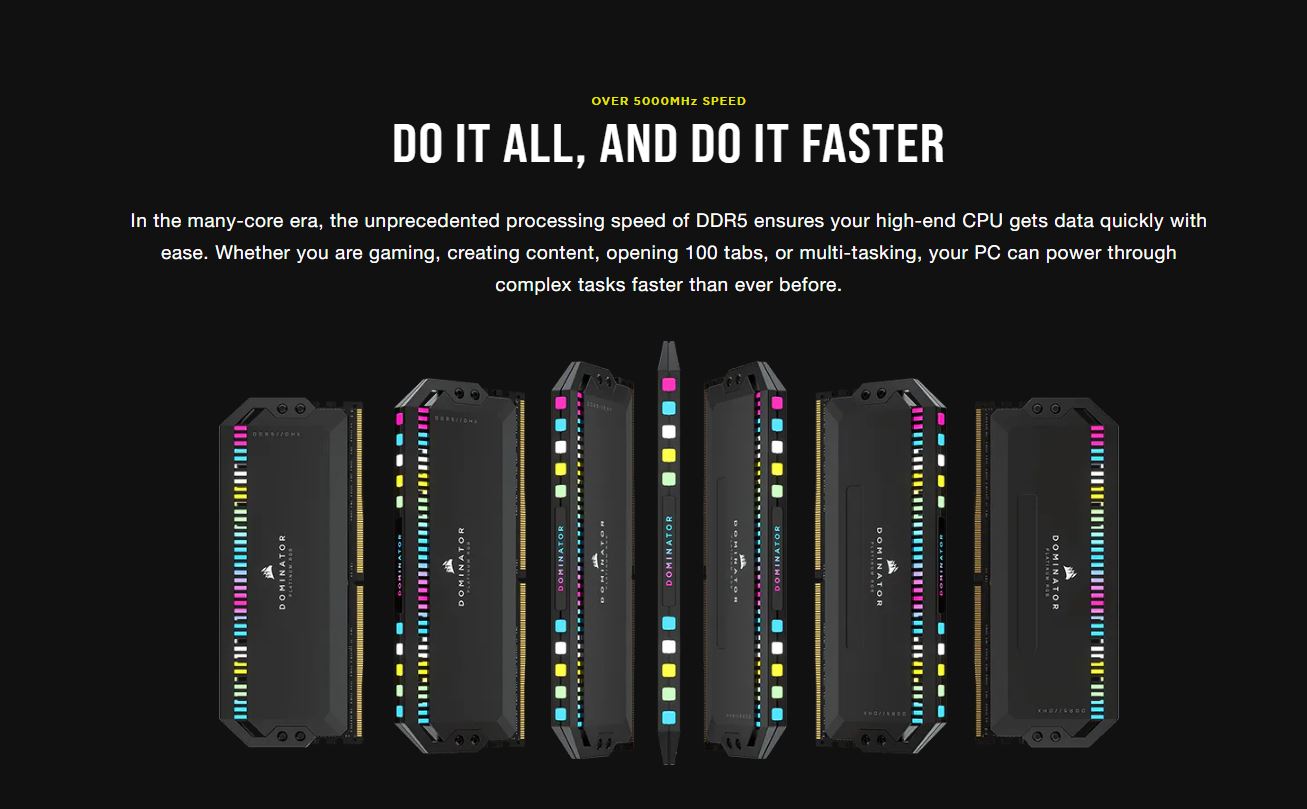 CORSAIR VENGEANCE DDR5 64GB (2X32GB) 5200MHZ RAM KIT