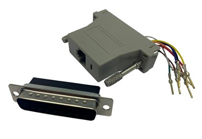 D25 PLUG TO RJ45 SOCKET ADAPTER FOR CUSTOM NETWORK PINOUTS