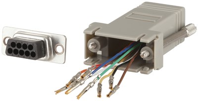 UNSPECIFIED MANUFACTURER D9 FEMALE TO RJ45 COMPUTER NETWORK ADAPTER FOR EASY WIRING