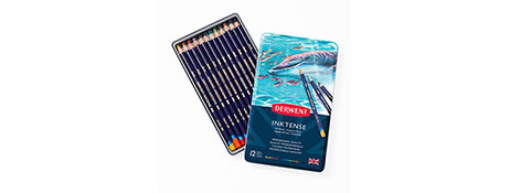DERWENT INKTENSE WATERCOLOUR PENCILS SET OF 12 ASSORTED