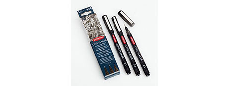 DERWENT LINE MAKERS FINE LINER PENS - BLACK, 0.1MM TO 0.5MM
