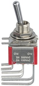 GENERIC/COMPONENT SUPPLIER DPDT MINIATURE TOGGLE SWITCH - VERTICAL RIGHT ANGLE MOUNT