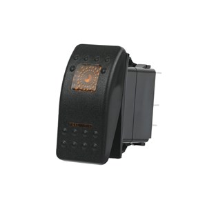 SPDT ILLUMINATED ROCKER SWITCH WITH ORANGE COVER & LABELS