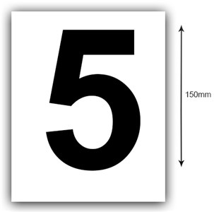 UNBRANDED BLACK BOAT REGISTRATION NUMBER STICKER (5) 150MM TALL