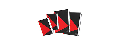 UNSPECIFIED MANUFACTURER DURABLE A4 TWIN WIRE HARD COVER NOTEBOOKS - RED & BLACK