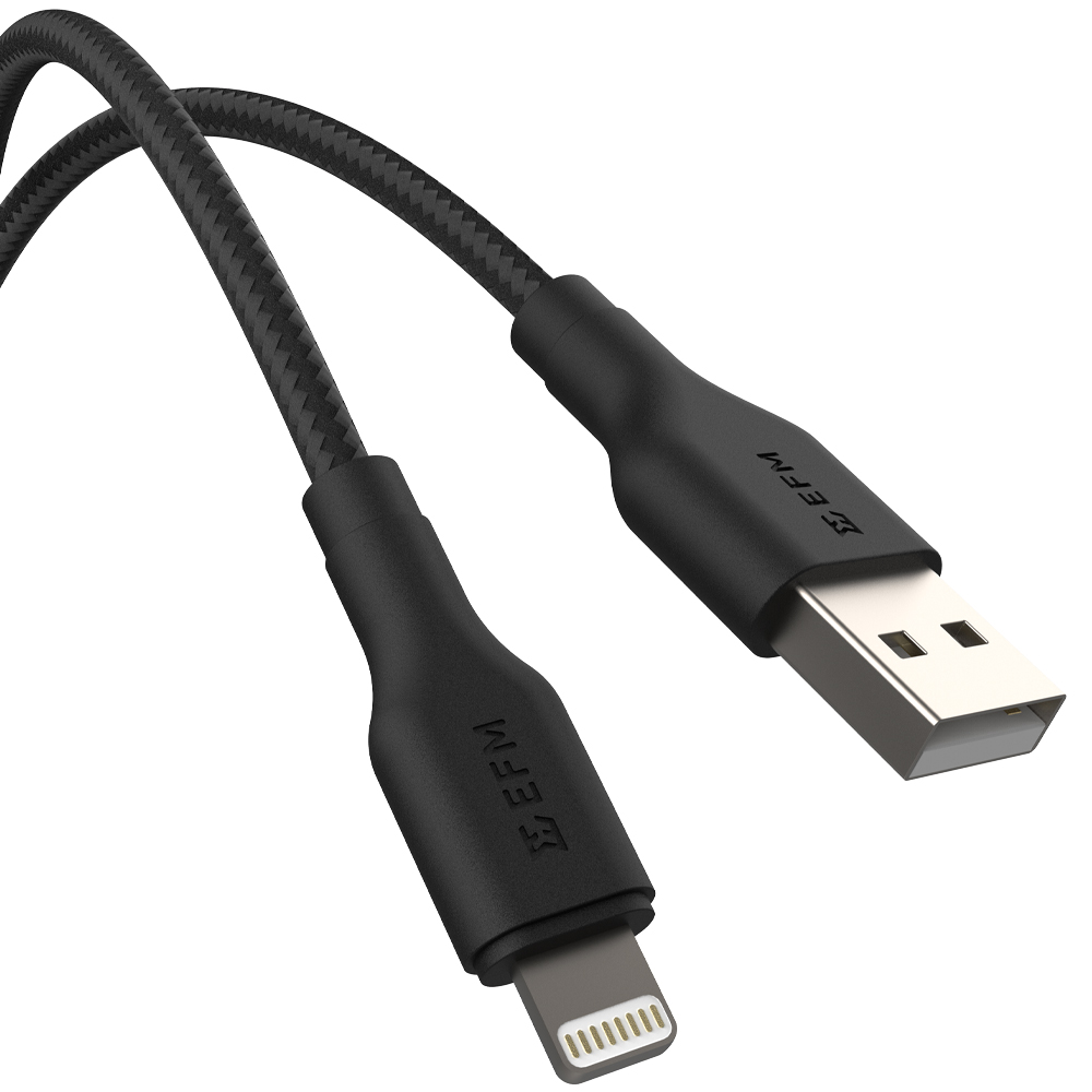 EFM BRAIDED LIGHTNING CABLE 1M - POWER & DATA SYNC