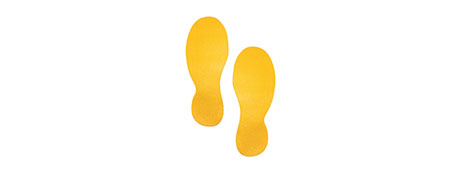 UNSPECIFIED MANUFACTURER SELF-ADHESIVE FLOOR FOOT MARKING SHAPES FOR SAFETY