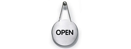 UNSPECIFIED MANUFACTURER REVERSIBLE STAINLESS STEEL OPEN/CLOSED SIGN FOR BUSINESSES