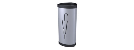 UNSPECIFIED MANUFACTURER STYLISH UMBRELLA STAND BIN WITH WATER RETENTION - BLACK/SILVER