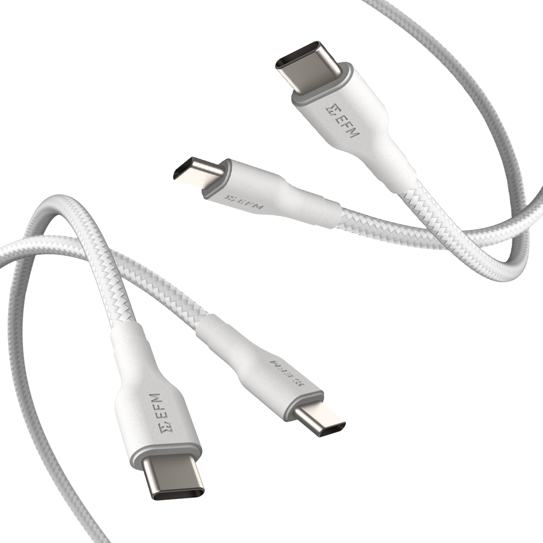 EFM USB-C BRAIDED CABLE TWIN PACK - 2M WITH 60W FAST CHARGING