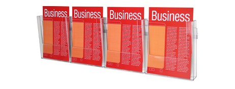 ESSELTE A4 WALL SYSTEM BROCHURE HOLDER - 4 ACROSS DISPLAY