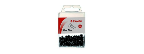 ESSELTE BLACK MAP PINS 200 PACK FOR OFFICE & HOME USE