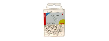 ESSELTE CLEAR PUSH PINS PACK OF 50 FOR HOME & OFFICE
