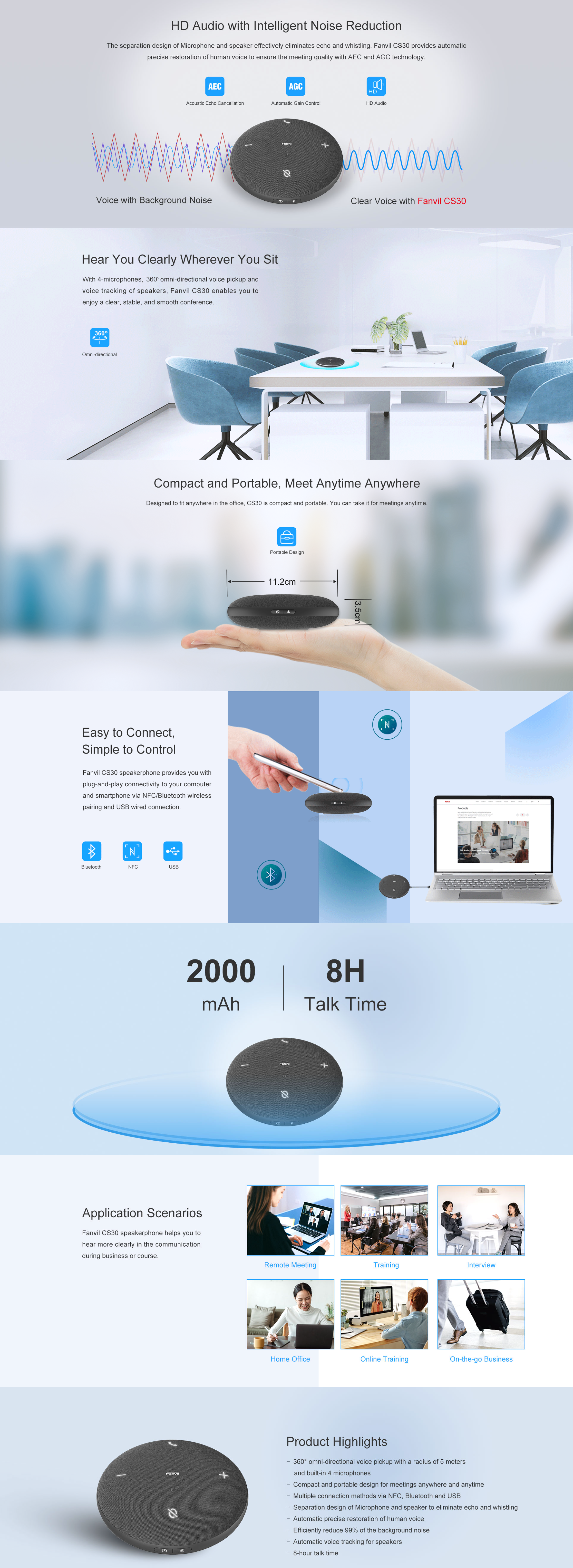 FANVIL CS30 CORDLESS HEADSET FOR CLEAR COMMUNICATION