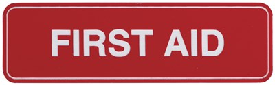 GENERIC SAFETY SIGNAGE FIRST AID CABINET SIGN 100X30MM - CLEAR IDENTIFICATION