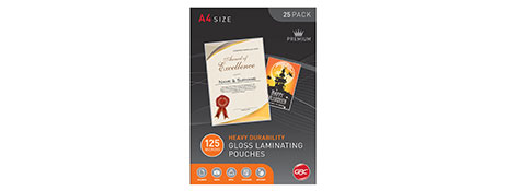 GBC 125 MICRON A4 LAMINATING POUCHES FOR DOCUMENT PROTECTION