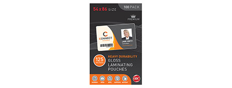 GBC 125 MICRON CREDIT CARD SIZE LAMINATING POUCHES (54X86MM)