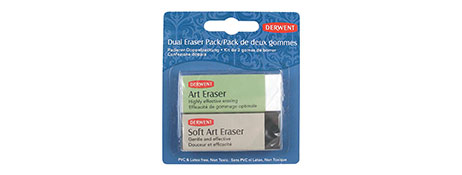UNKNOWN MANUFACTURER SOFT ART ERASER TWIN PACK FOR PENCILS & DRAWINGS