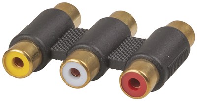 UNSPECIFIED MANUFACTURER RCA COUPLER: 3-WAY RCA SOCKET TO 3-WAY SOCKET ADAPTER