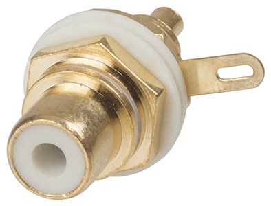UNSPECIFIED MANUFACTURER GOLD INSULATED RCA SOCKET - WHITE SOLDER TAG CONNECTOR
