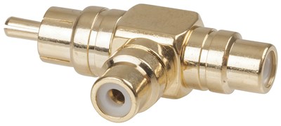 GENERIC (RCA) GOLD RCA DOUBLE ADAPTOR FOR AUDIO & CAR STEREO SETUPS