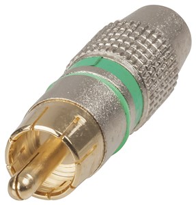 UNSPECIFIED MANUFACTURER QUALITY GREEN RCA PLUGS FOR RELIABLE AUDIO CONNECTIONS