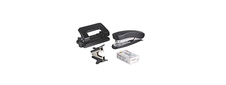 GENERIC/UNSPECIFIED ESSENTIAL BLACK HOME & OFFICE STAPLER & PUNCH KIT