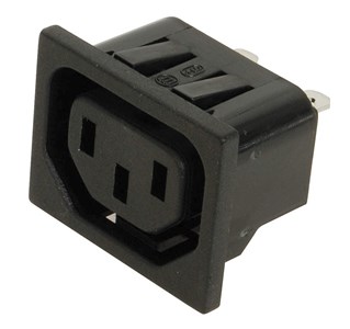 GENERIC/COMPONENT MANUFACTURER IEC CHASSIS POWER SOCKET FEMALE - SNAP-IN CONNECTOR