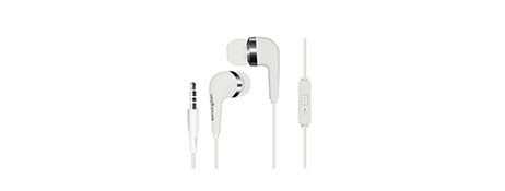 KENSINGTON STEREO EARPHONES WITH MIC - WHITE