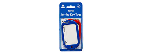 KEVRON JUMBO KEY TAGS WITH LARGE INSERTS FOR EASY IDENTIFICATION