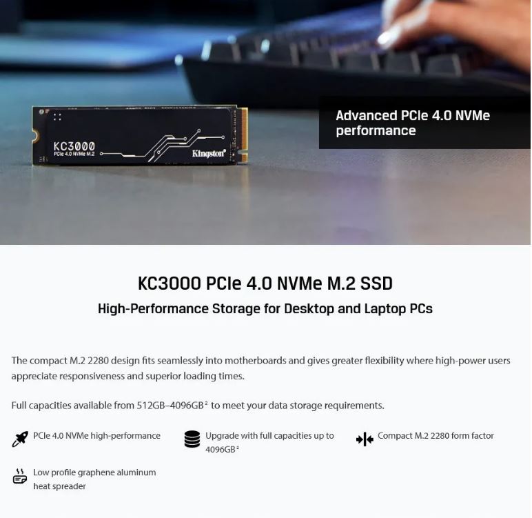 KINGSTON 2TB NVME SSD FOR LIGHTNING-FAST PC UPGRADES