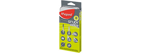 MAPED 8-PIECE COMPREHENSIVE GEOMETRY MATHS SET WITH METAL TIN