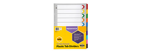 MARBIG A3 MULTI-COLOUR INDEX DIVIDERS FOR FILING