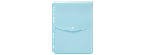 MARBIG A4 BLUE PASTEL BINDER WALLET WITH BUTTON CLOSURE