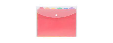 MARBIG A4 DOCUMENT WALLET WITH 6 BRIGHT FILES