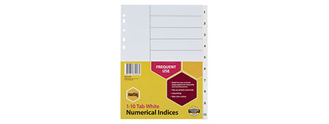 MARBIG A4 WHITE POLYPROPYLENE INDEX DIVIDERS FOR EASY FILING