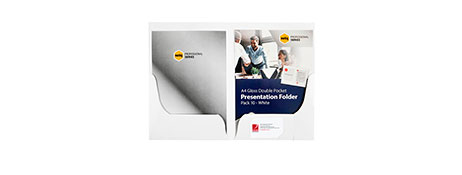 MARBIG A4 WHITE PRESENTATION FOLDER - UP TO 30 SHEETS
