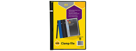 MARBIG BLACK SPINE CLAMP FILE FOR A4 DOCUMENTS (20 SHEETS)