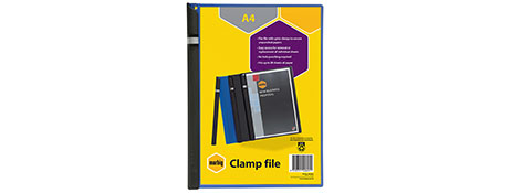MARBIG BLUE SPINE CLAMP FILE FOR A4 DOCUMENTS (20 SHEETS)