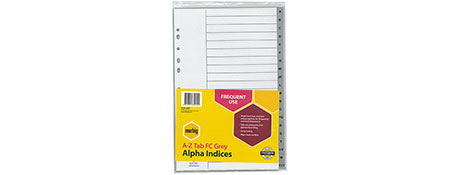 MARBIG FOOLSCAP GREY INDICES & DIVIDERS FOR EASY FILING